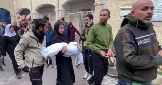 Mourners weep for Palestinians killed in Gaza City after ceasefire announcement