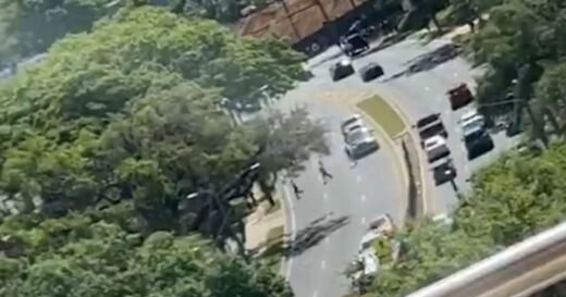 Video shows people running on street near FSU campus