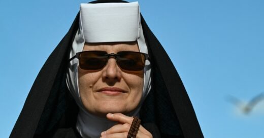 Nuns gather outside papal conclave at Sistine Chapel in Vatican City