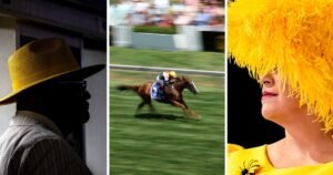 Bold colors, big hats and fast horses: Photos of the 150th Preakness Stakes