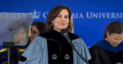 Columbia University’s acting president heckled with boos and shouts of ‘Free Mahmoud’ during graduation speech