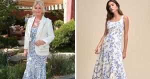 Get Penny Lancaster’s blue-and-white floral look – from £32 | Celebrity News | Showbiz & TV