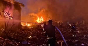 A massive Russian drone-and-missile attack on Ukraine kills at least 12 people, officials say