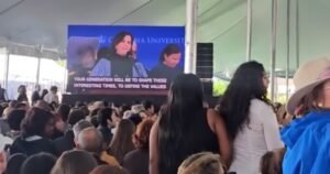 ‘Free Mahmoud’ chant disrupts Columbia graduation speech