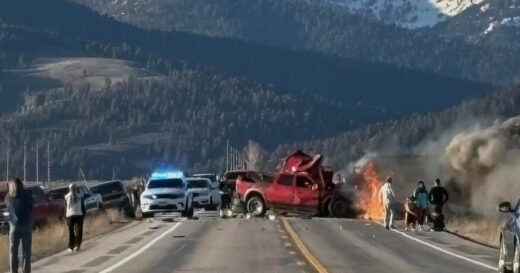 Tour van and pickup truck collide near Yellowstone National Park, killing 7 people