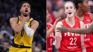 Caitlin Clark reacts to Pacers’ comeback win over Knicks