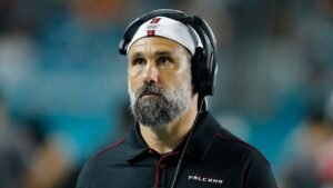 Falcons coach addresses consequences after son’s prank call to Sheduer Sanders