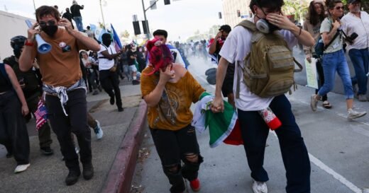 Police disperse “No Kings” protesters in downtown L.A.