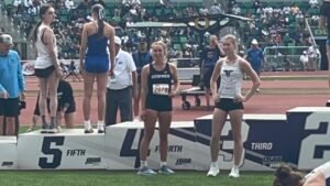Oregon female athletes step down from medal podium next to trans competitor