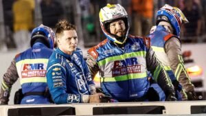 IndyCar drivers Josef Newgarden and Louis Foster collide