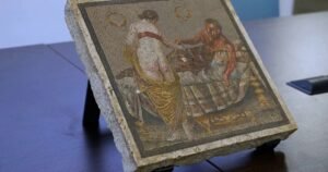 Erotic ancient Roman mosaic stolen during World War II returned to Pompeii