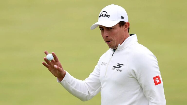 The Open: Matt Fitzpatrick dunks in spectacular chip shot for birdie