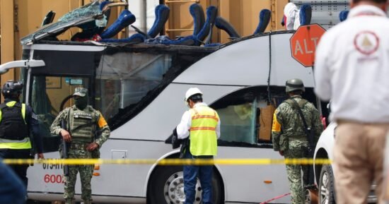 Train slams into double-decker bus in Mexico, killing at least 10 people and injuring dozens