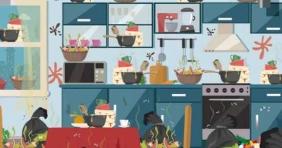 Brainteaser challenges you to find the hidden fruit in a messy kitchen