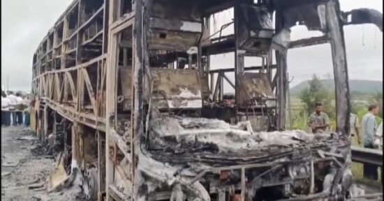 Bus collision blaze kills at least 20 in southern India