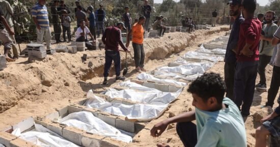 54 bodies returned by Israel buried in Gaza mass grave