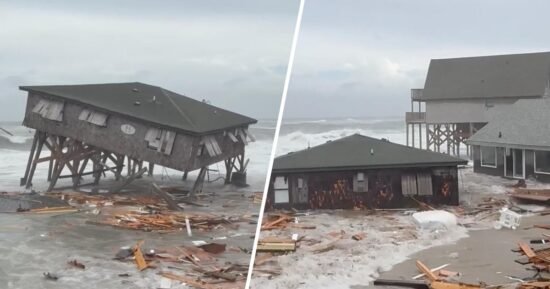 Several houses along North Carolina’s Outer Banks collapse into Atlantic ocean