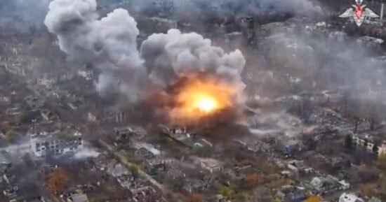 Russian military releases video purporting to show bombing of Ukrainian village