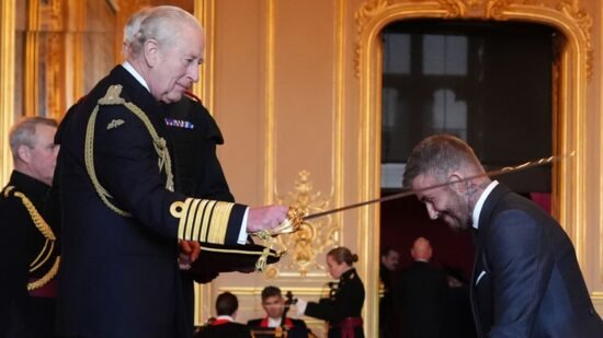 Sir David Beckham receives knighthood from the King at Windsor Castle ceremony | Ents & Arts News