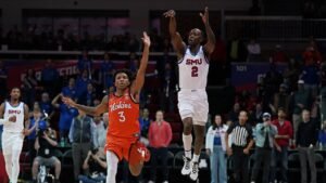 NCAA basketball: SMU’s Boopie Miller stuns Virginia Tech with halfcourt buzzer-beater
