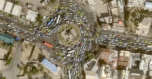 Map shows attack locations across Iran, including the capital and the site of a major nuclear facility