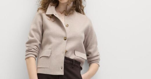 Marks and Spencer knitted jacket comes in four colours and is £38