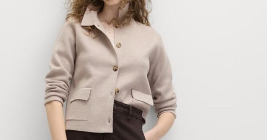 Marks and Spencer knitted jacket comes in four colours and is £38