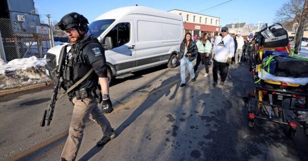 Police respond to a shooting at high school hockey game in Pawtucket, Rhode Island