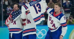 U.S. men’s hockey honors Johnny Gaudreau after gold medal victory over Canada