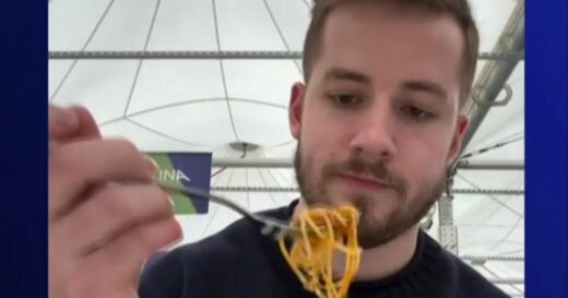 Pasta frenzy inside the Olympic village in Milan