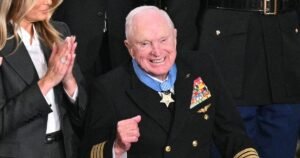 Trump awards 100-year-old veteran with Medal of Honor, receives bipartisan ovation