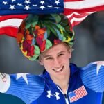 U.S. speedskating star Jordan Stolz wins gold in 1,000 meters, setting Olympic record