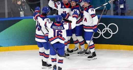 U.S. men’s hockey team cruises to 5-1 win over Latvia in their first game of 2026 Winter Olympics