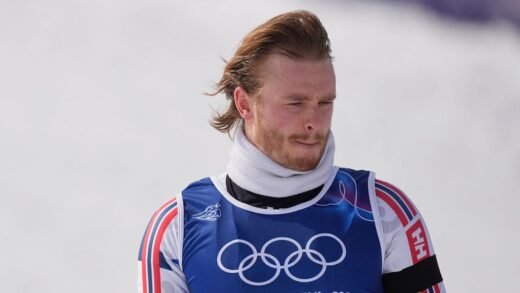 Norwegian skier throws poles after losing Olympic slalom gold in blizzard