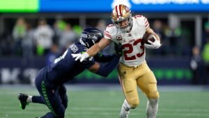 49ers’ Christian McCaffrey, Brock Purdy praise Seahawks before Super Bowl