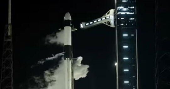 Replacement space station crew takes off on eight-month mission