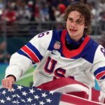 Team USA’s Jack Hughes gives patriotic message after winning Olympic gold