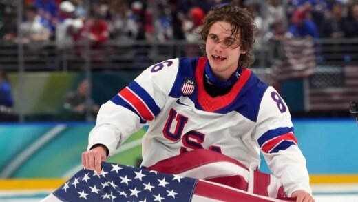 Team USA’s Jack Hughes gives patriotic message after winning Olympic gold
