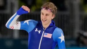 Jordan Stolz takes home gold for Team USA in 1,000 meters