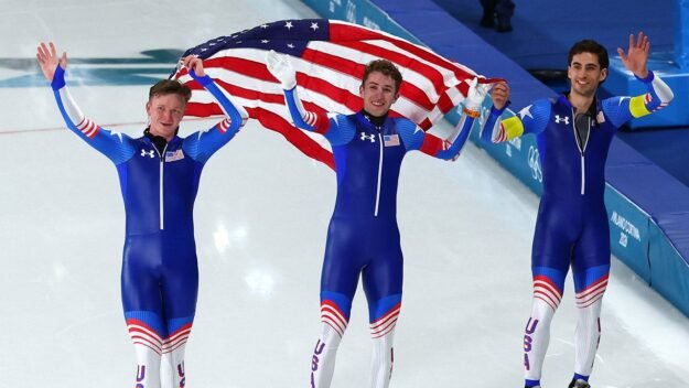 Olympics: Team USA captures silver in men’s team pursuit speedskating