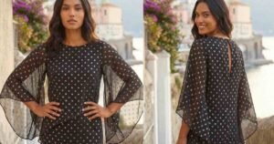Roman’s sale polka dot dress that covers arms and ‘feels amazing on’