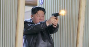 North Korea’s Kim Jong Un and teen daughter fire new pistols at shooting range, images show