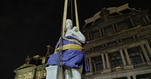 Christopher Columbus statue Trump added near White House is replica of one downed by protesters