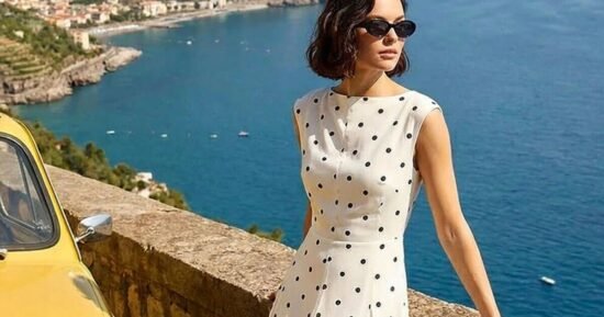 Flattering polka dot dress from Roman is only £60