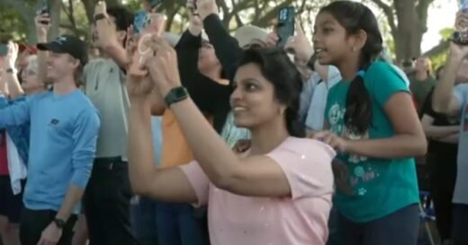 Crowds gather to watch Artemis II launch in Florida