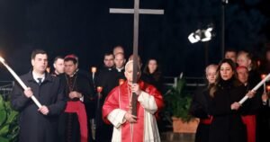 Pope Leo carries cross for first time in decades on Good Friday