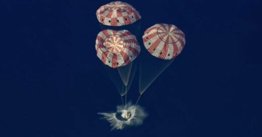 Watch: Artemis II Orion capsule splashing down off California