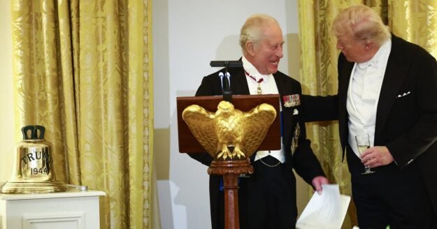King Charles gives Trump original bell from the HMS Trump, toasts U.S.-England relationship