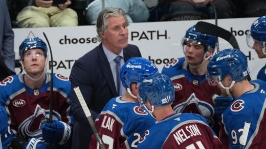 Avalanche coach Jared Bednar out after puck strike causes facial fractures