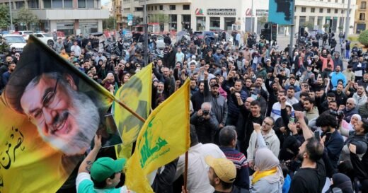Hezbollah supporters protest against Lebanese negotiations with negotiations